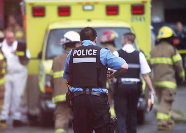 Verify Vetting - Thoroughly vetted EMT, Firefighters and Police on the scene of an accident can be trusted by those in need.